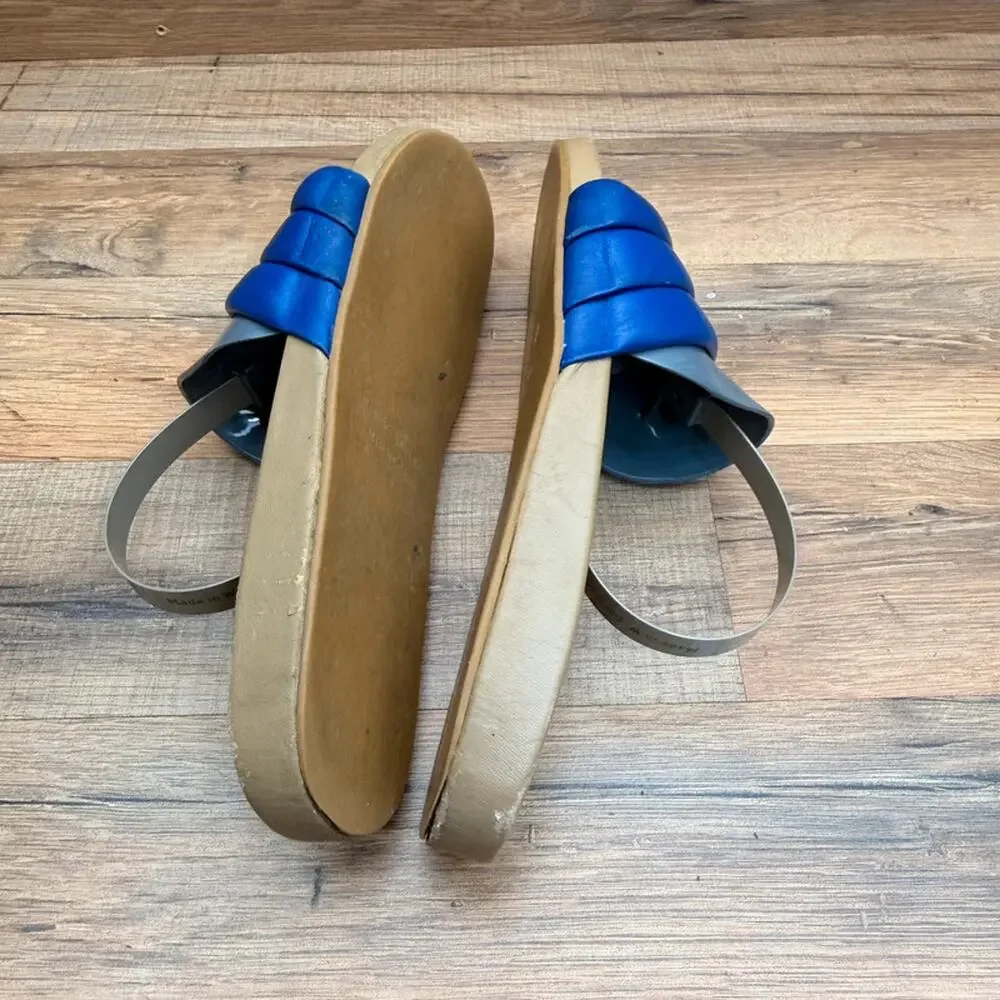 Beatrice Valenzuela Californin size 8 blue Leather slides Sandals